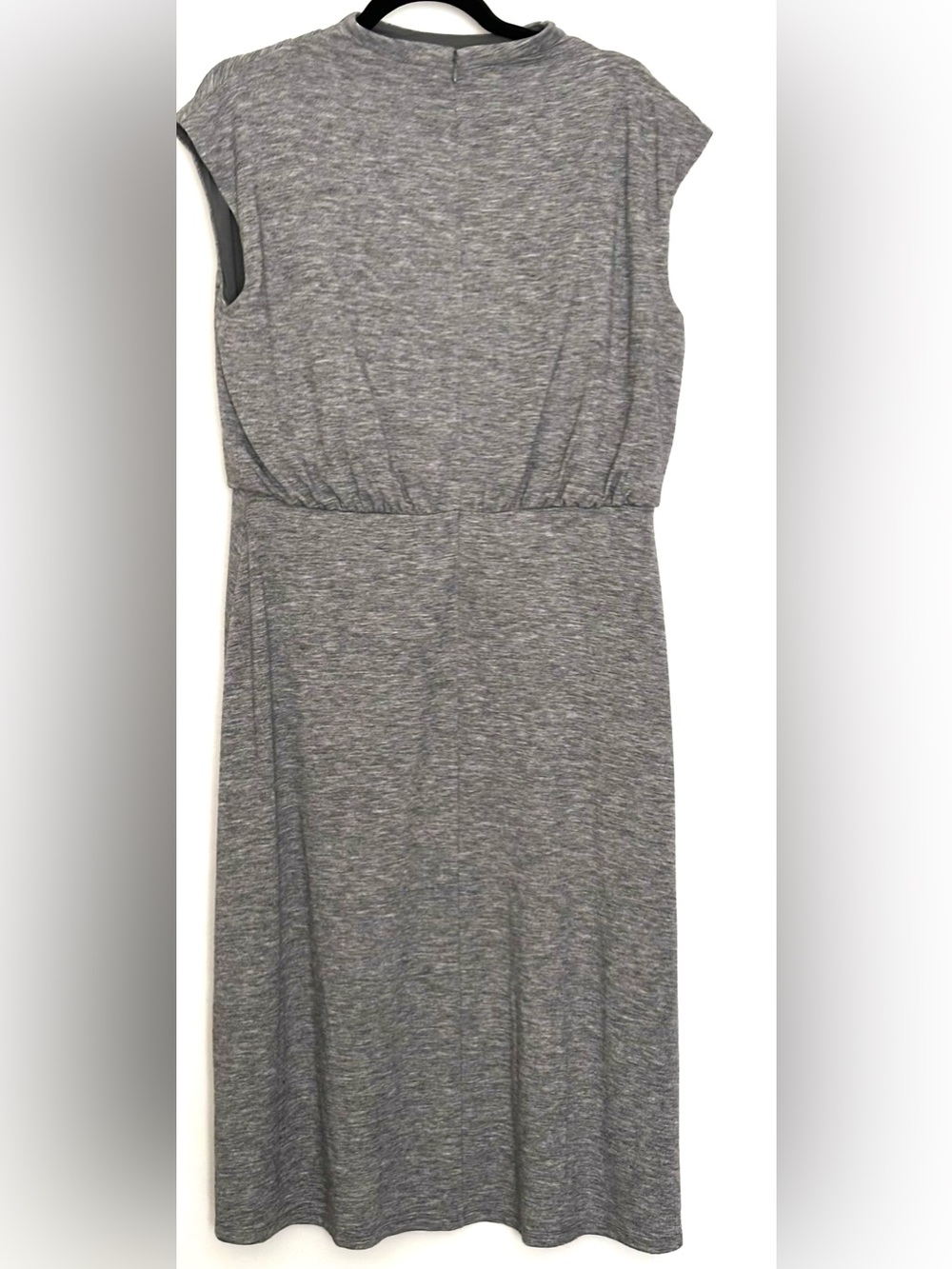Ann Taylor Mock Neck Blouson Flare Dress Gray Size 12P Petite - Picture 2 of 4